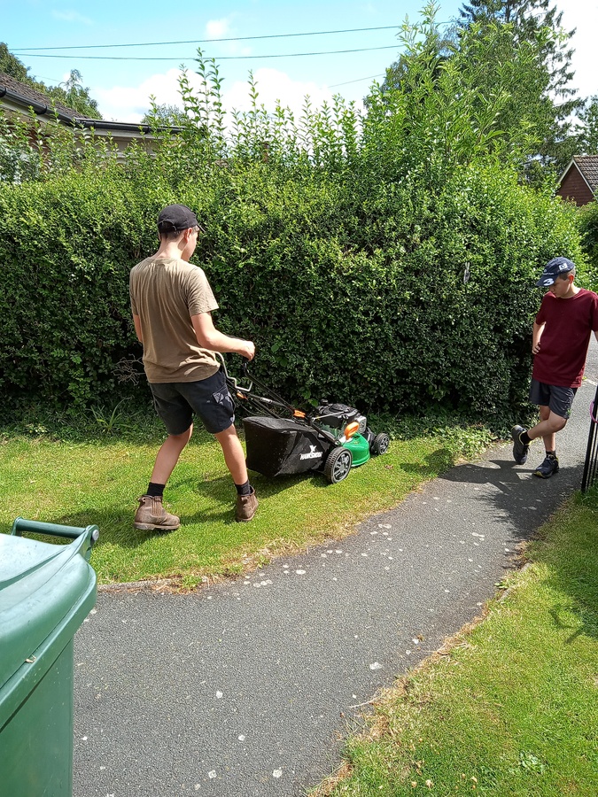 Working on one of the gardens over the summer 